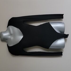 NWT Forever 21 women's black long sleeve bodysuit size m